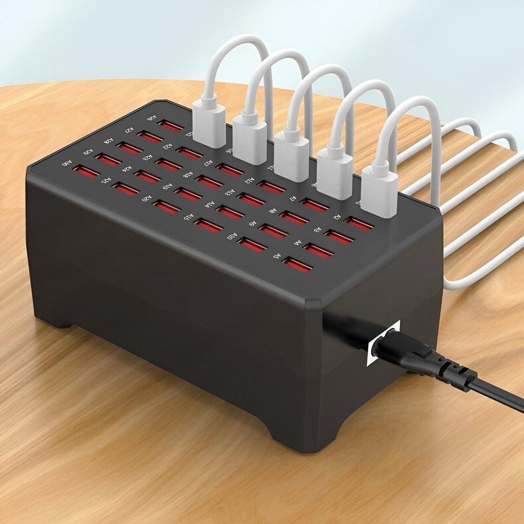Junips | PowerPort Pro 30 - Universal Multi-USB Charging Station with 30 Ports