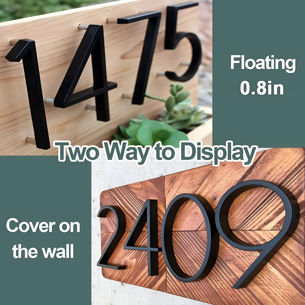 Junips | Black Full House Number - House Number Modern - House Number Sign
