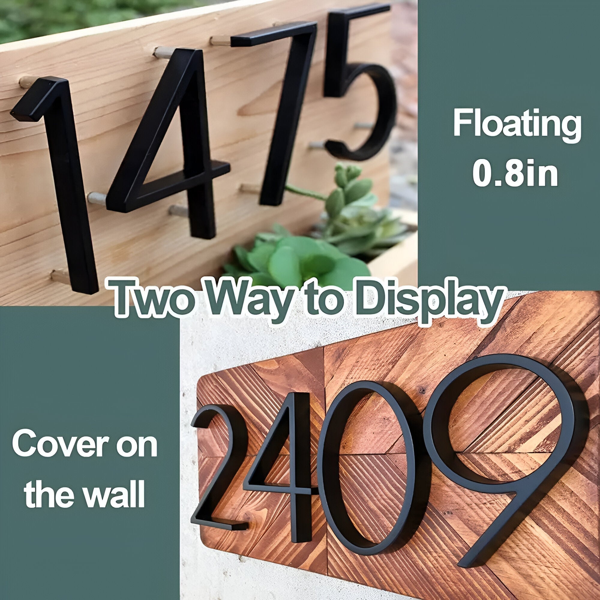 Junips | Black Full House Number - House Number Modern - House Number Sign