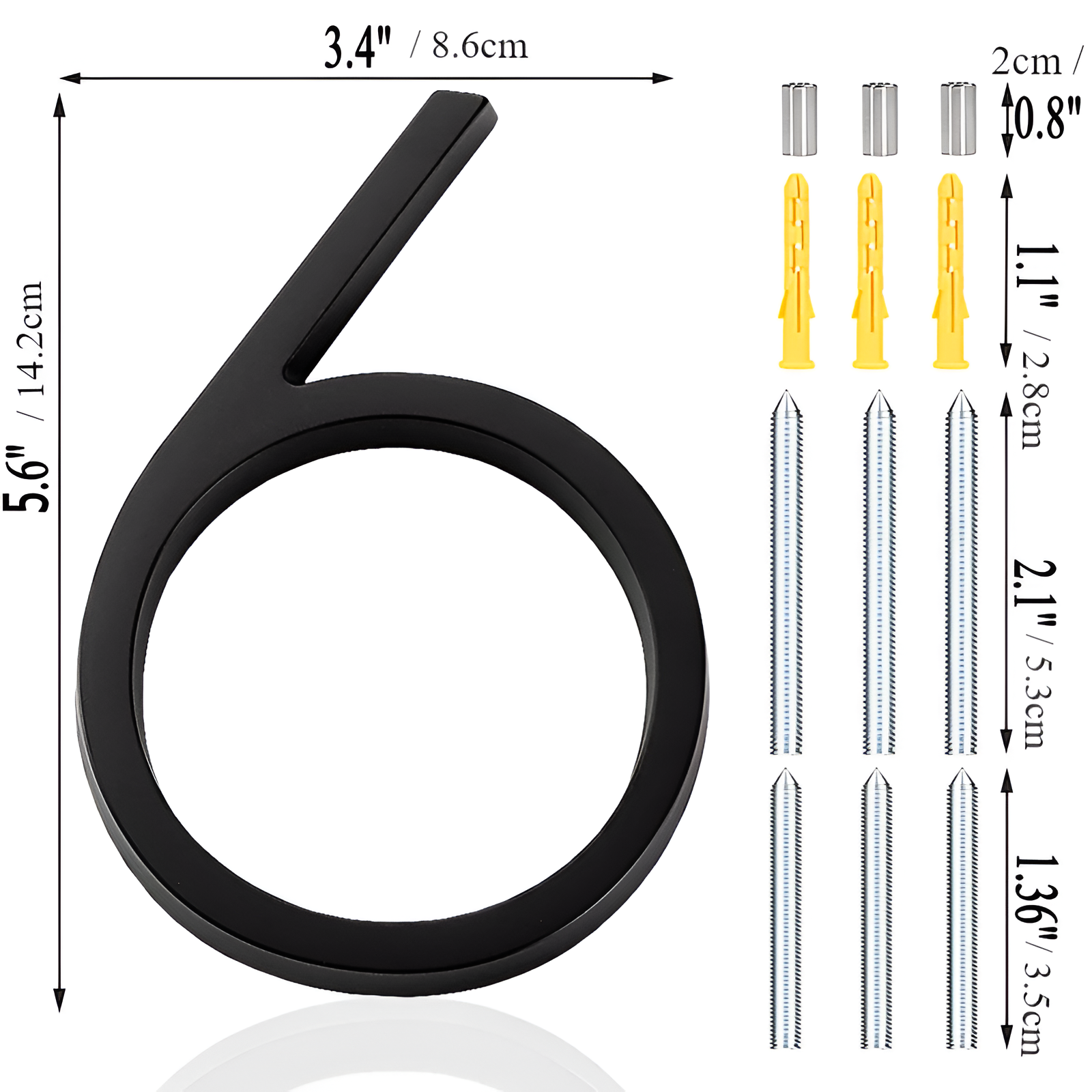 Junips | Black Full House Number - House Number Modern - House Number Sign