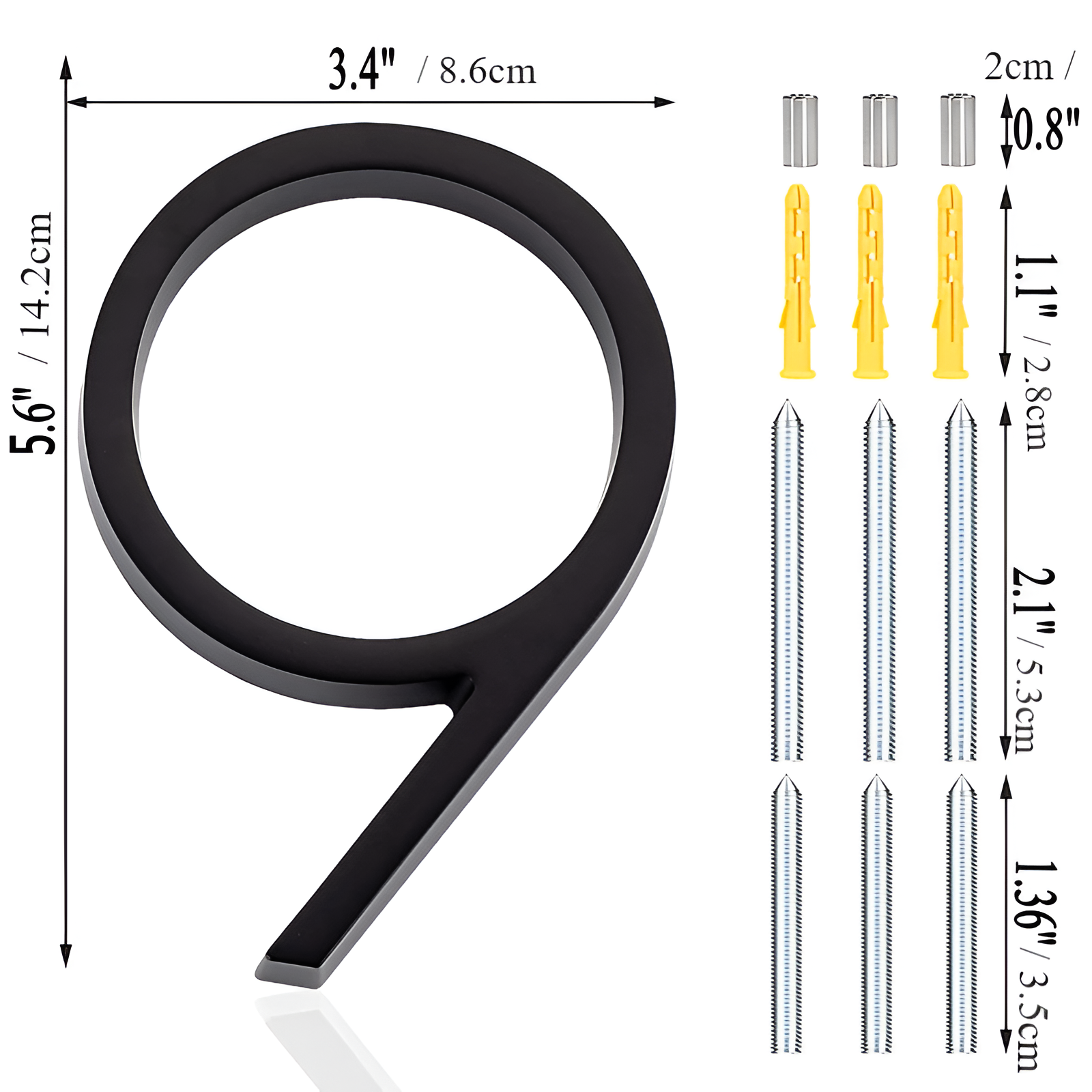 Junips | Black Full House Number - House Number Modern - House Number Sign