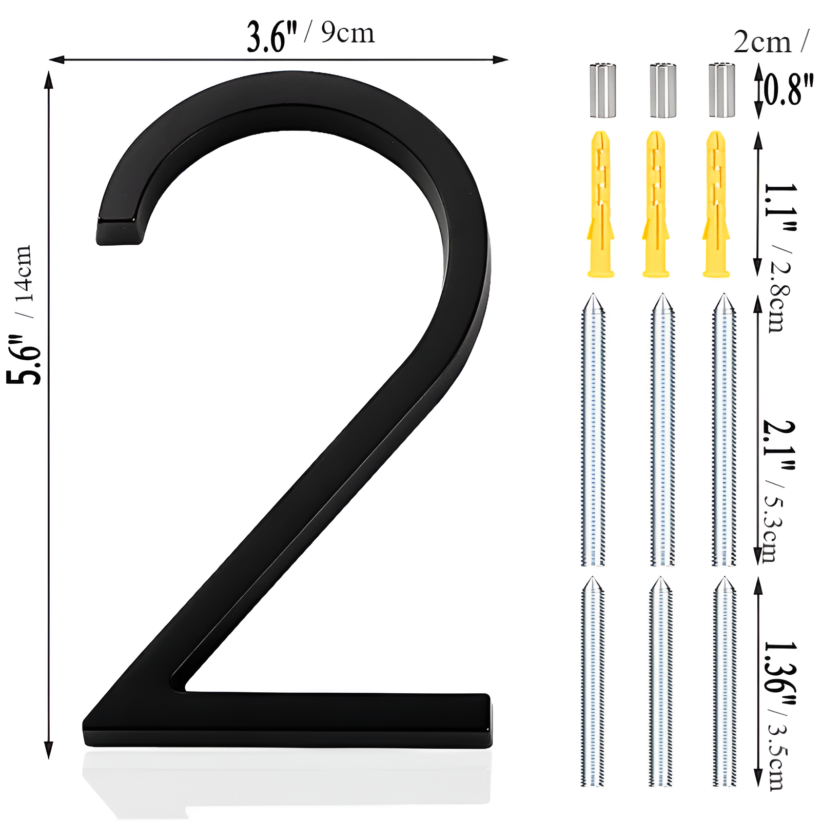 Junips | Black Full House Number - House Number Modern - House Number Sign