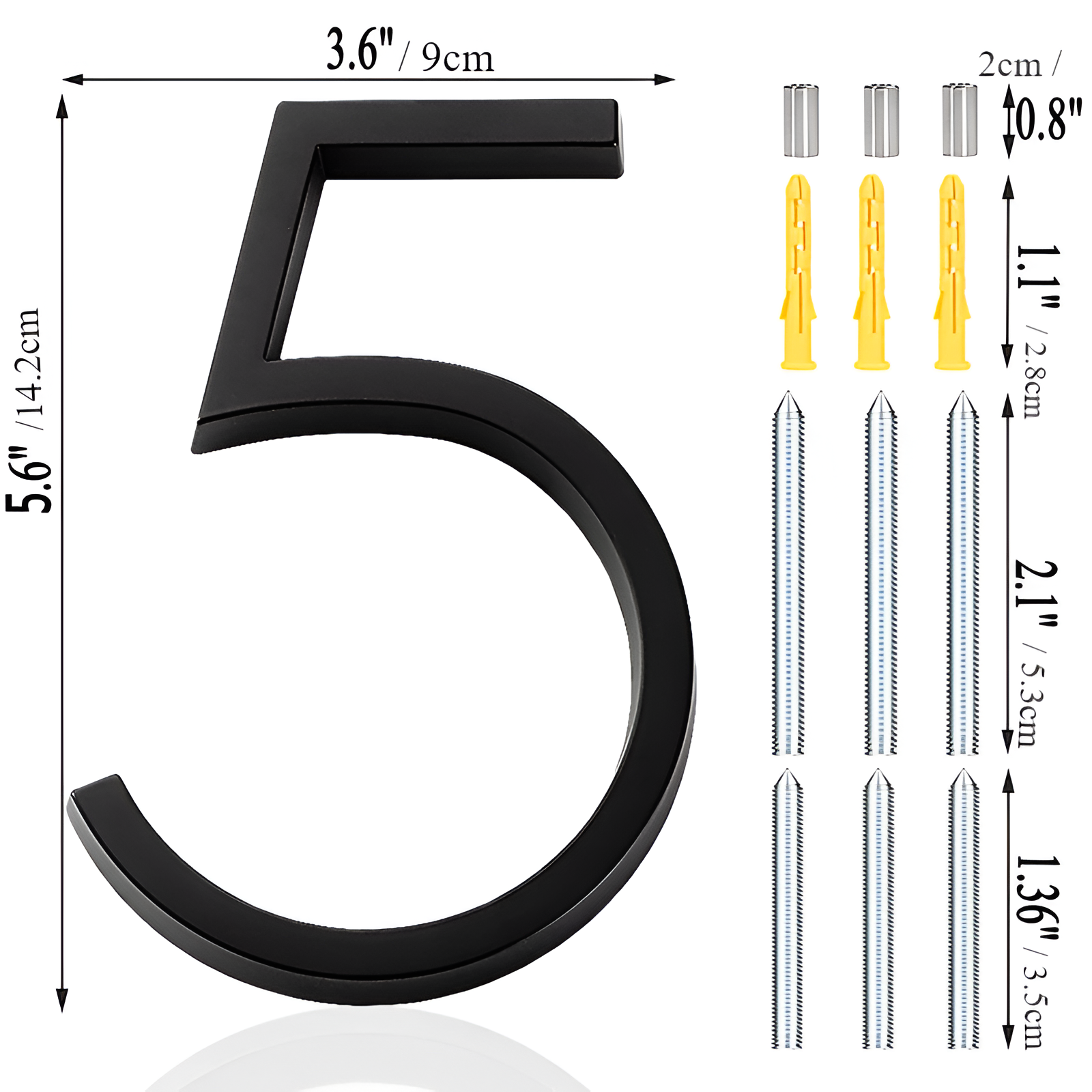 Junips | Black Full House Number - House Number Modern - House Number Sign