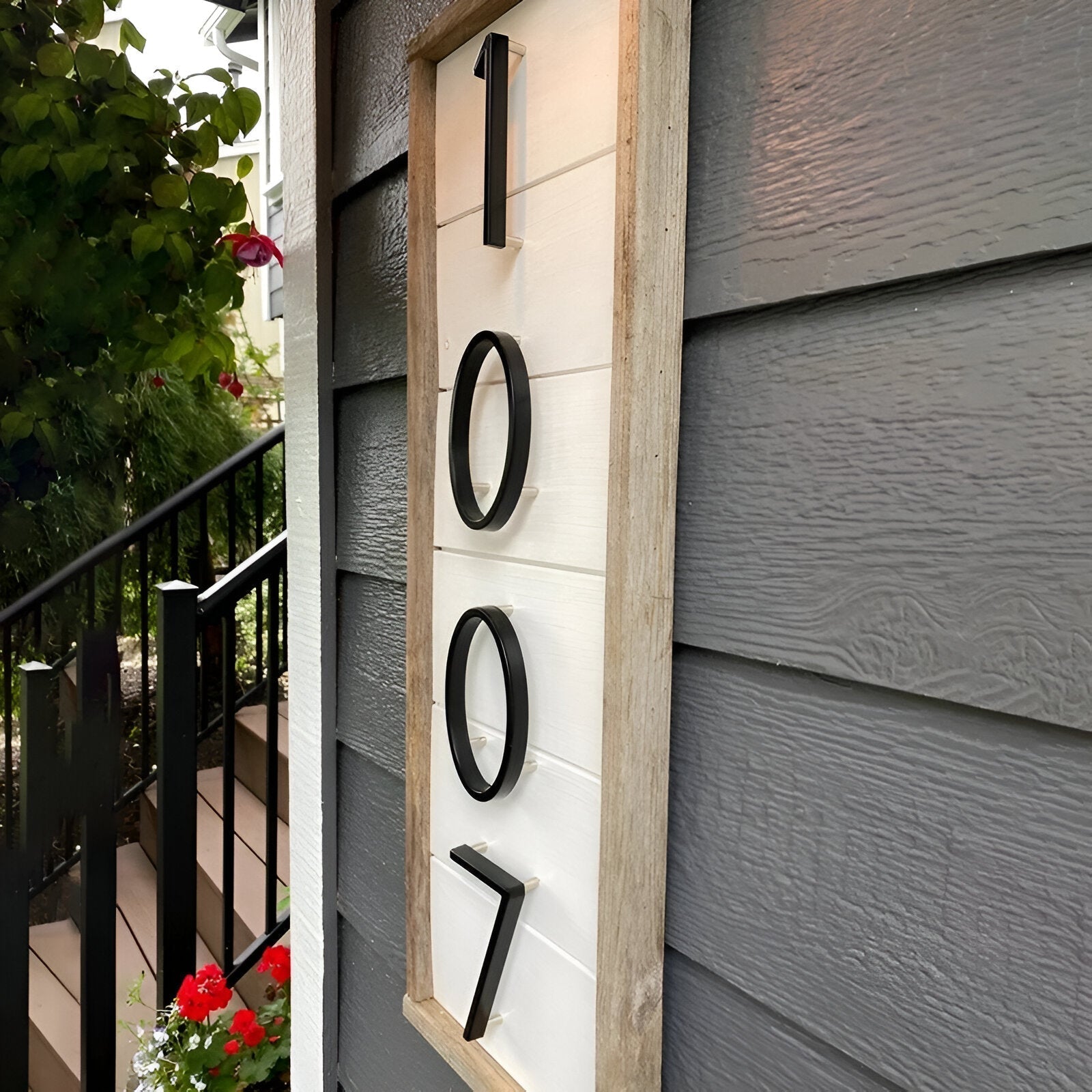 Junips | Black Full House Number - House Number Modern - House Number Sign