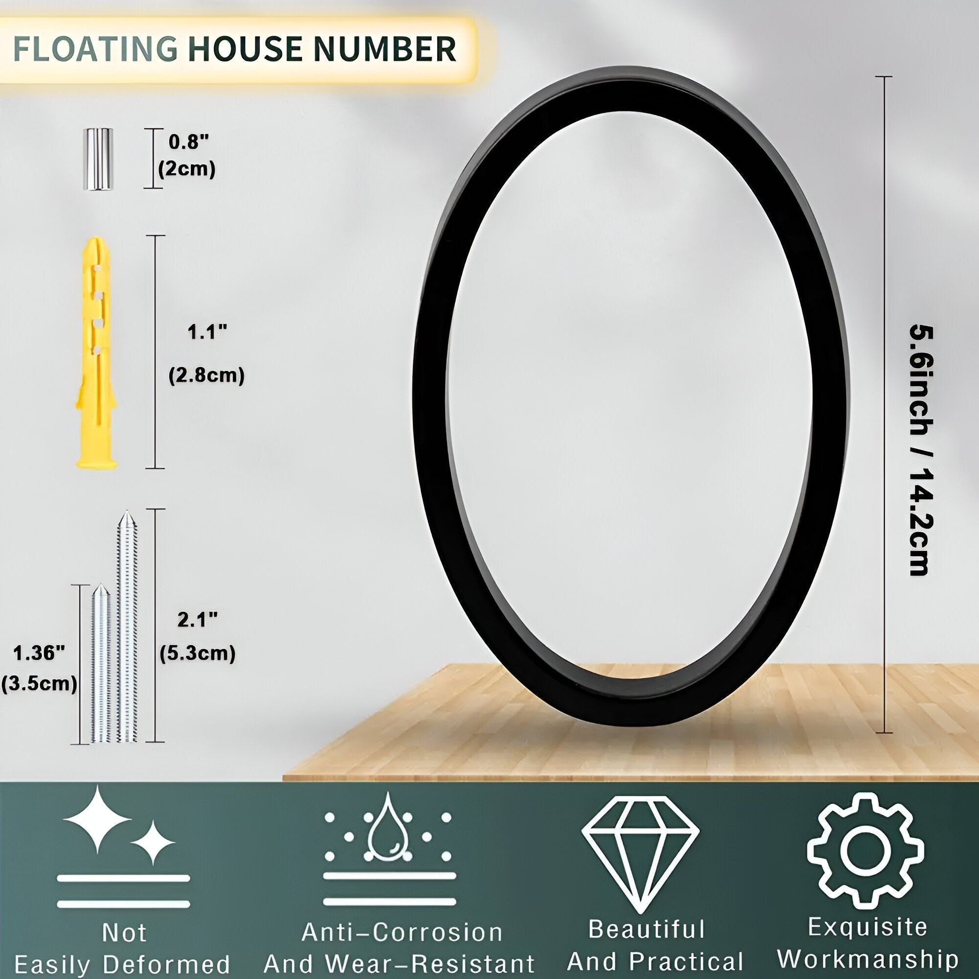 Junips | Black Full House Number - House Number Modern - House Number Sign
