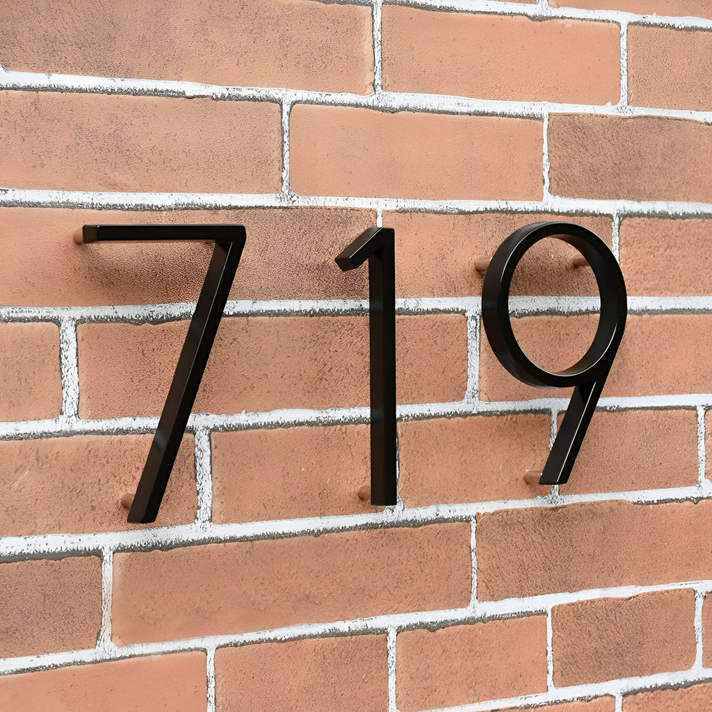 Junips | Black Full House Number - House Number Modern - House Number Sign