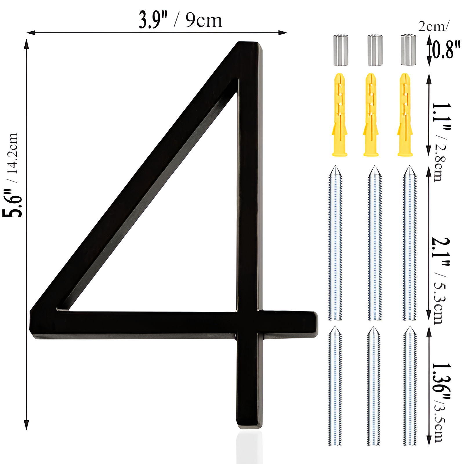 Junips | Black Full House Number - House Number Modern - House Number Sign