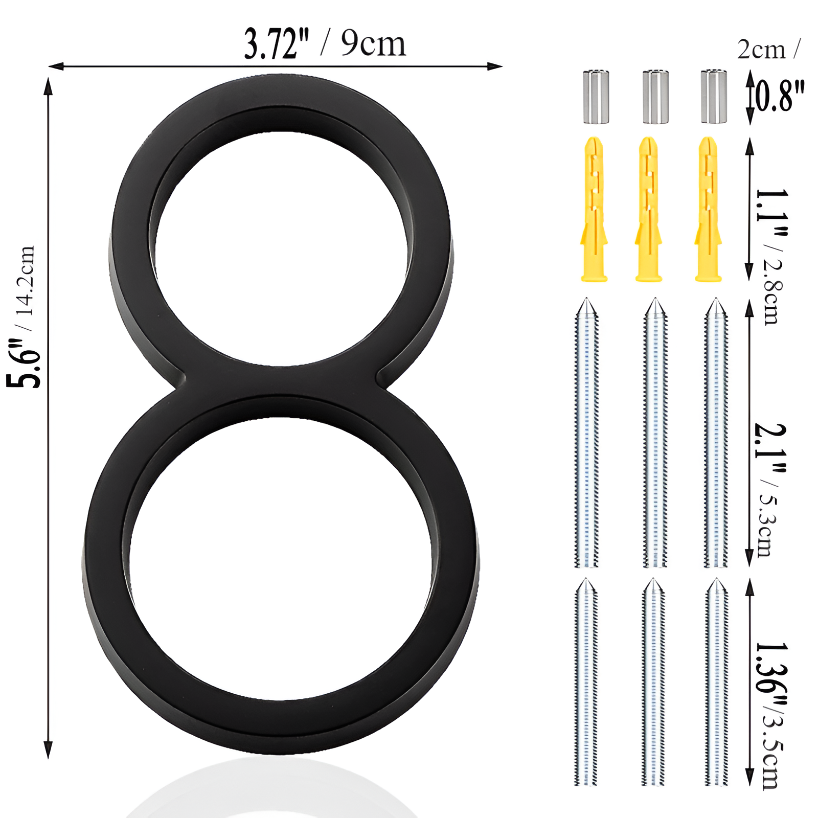 Junips | Black Full House Number - House Number Modern - House Number Sign