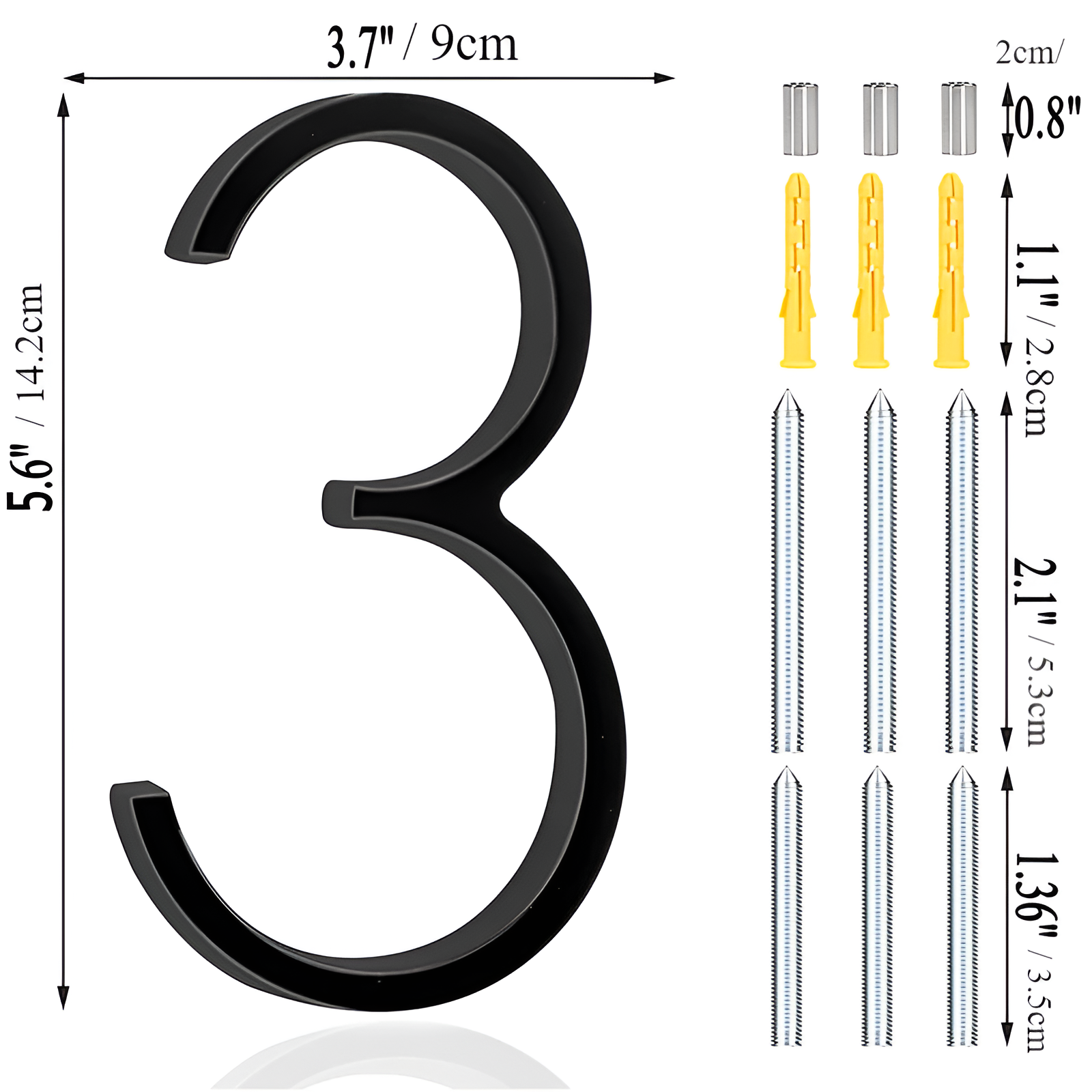 Junips | Black Full House Number - House Number Modern - House Number Sign