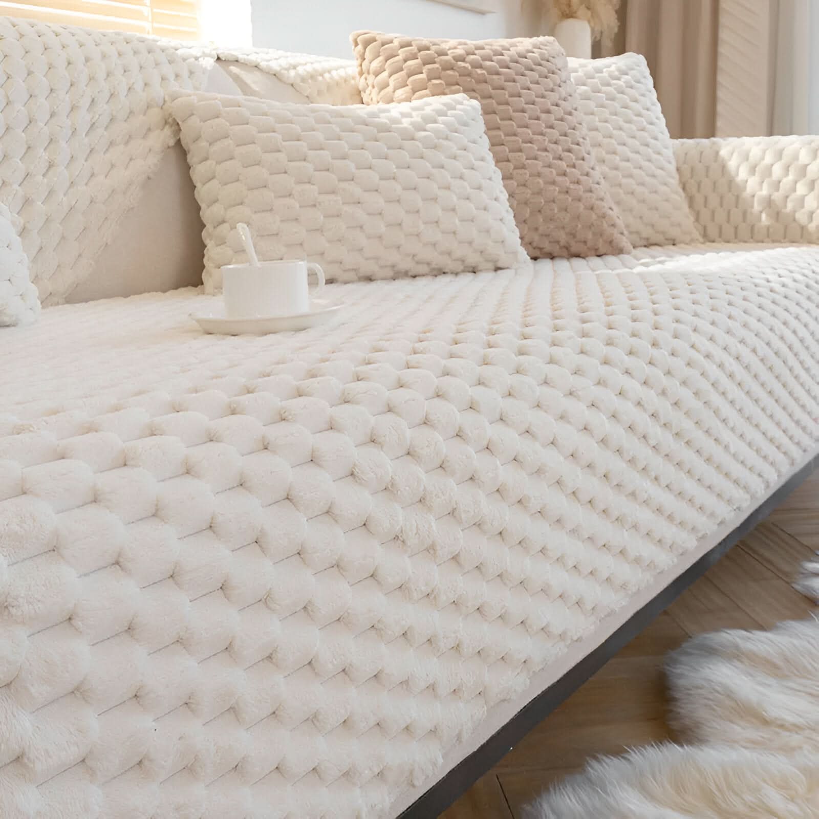 Junips | Honeycomb Sofa Cover – Non‑Slip Stain‑Resistant Couch Protector