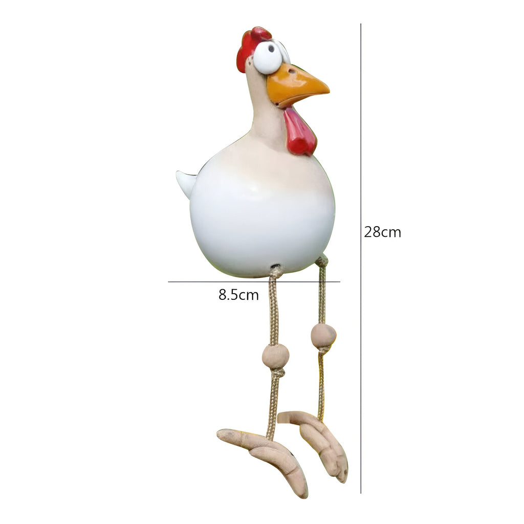 Junips | Large Eyes Chicken Statue - Weatherproof Resin Craft - Rooster Garden Statue