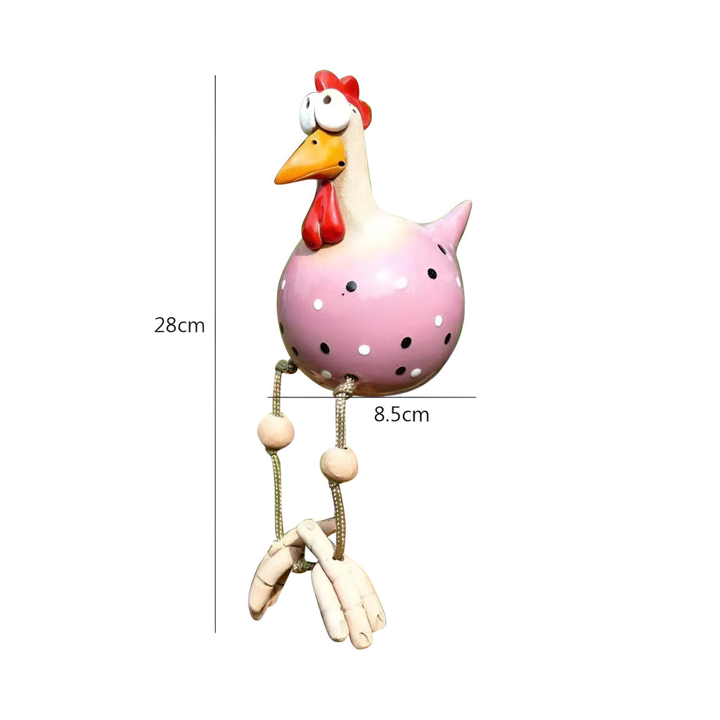 Junips | Large Eyes Chicken Statue - Weatherproof Resin Craft - Rooster Garden Statue