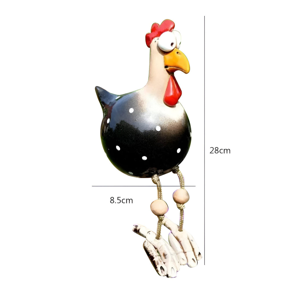 Junips | Large Eyes Chicken Statue - Weatherproof Resin Craft - Rooster Garden Statue