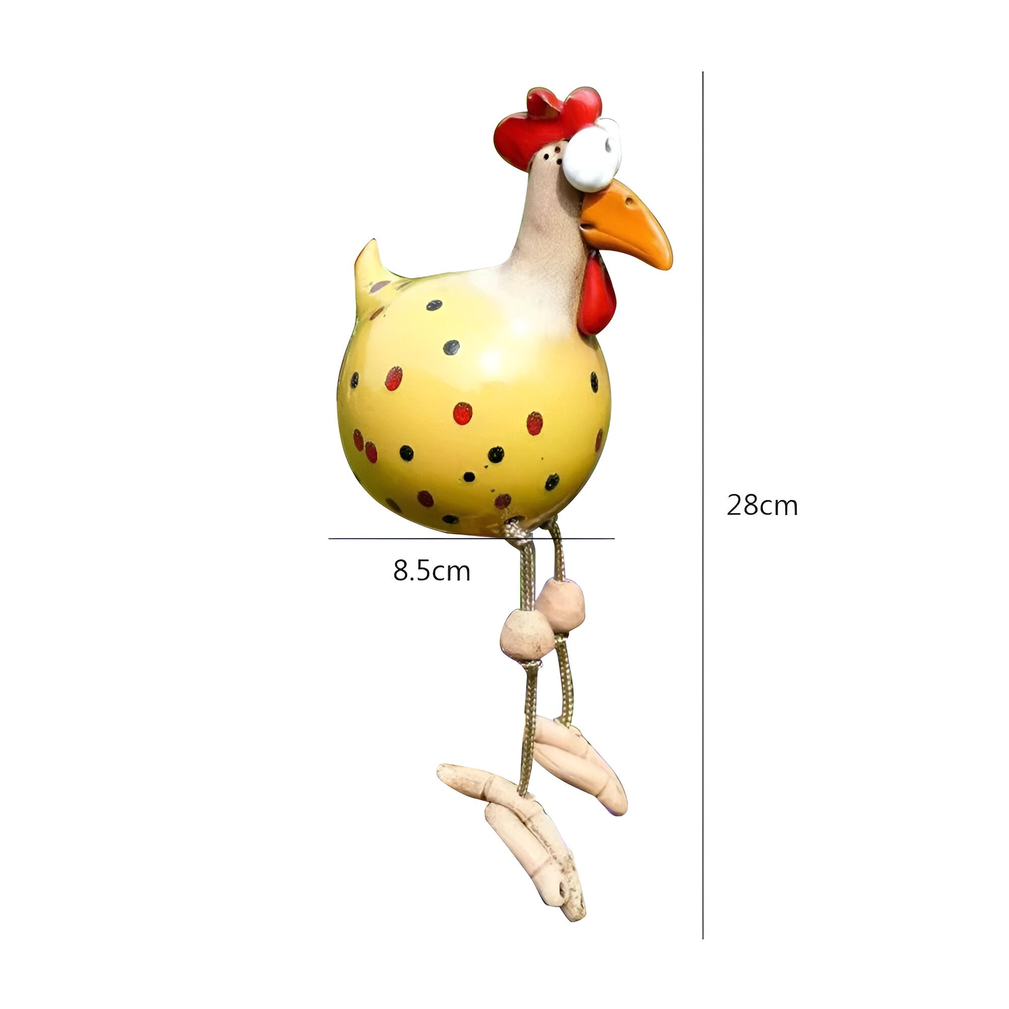 Junips | Large Eyes Chicken Statue - Weatherproof Resin Craft - Rooster Garden Statue