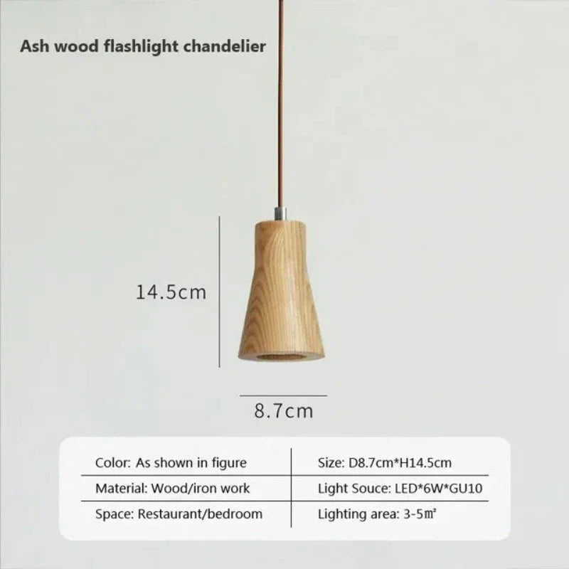 Junips | Scandinavian Wooden Pendant Light – Minimalist Design for Living Room and Bedroom | Natural Wood Look