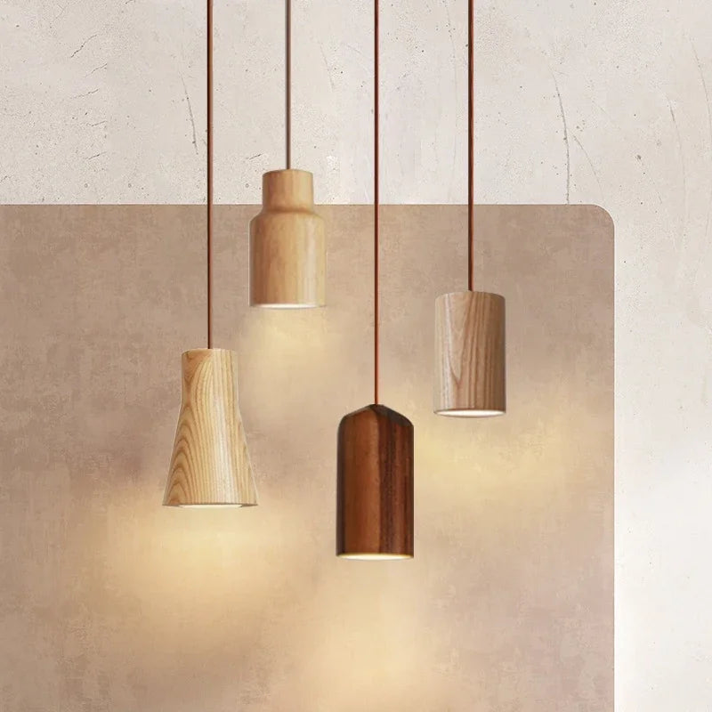 Junips | Scandinavian Wooden Pendant Light – Minimalist Design for Living Room and Bedroom | Natural Wood Look