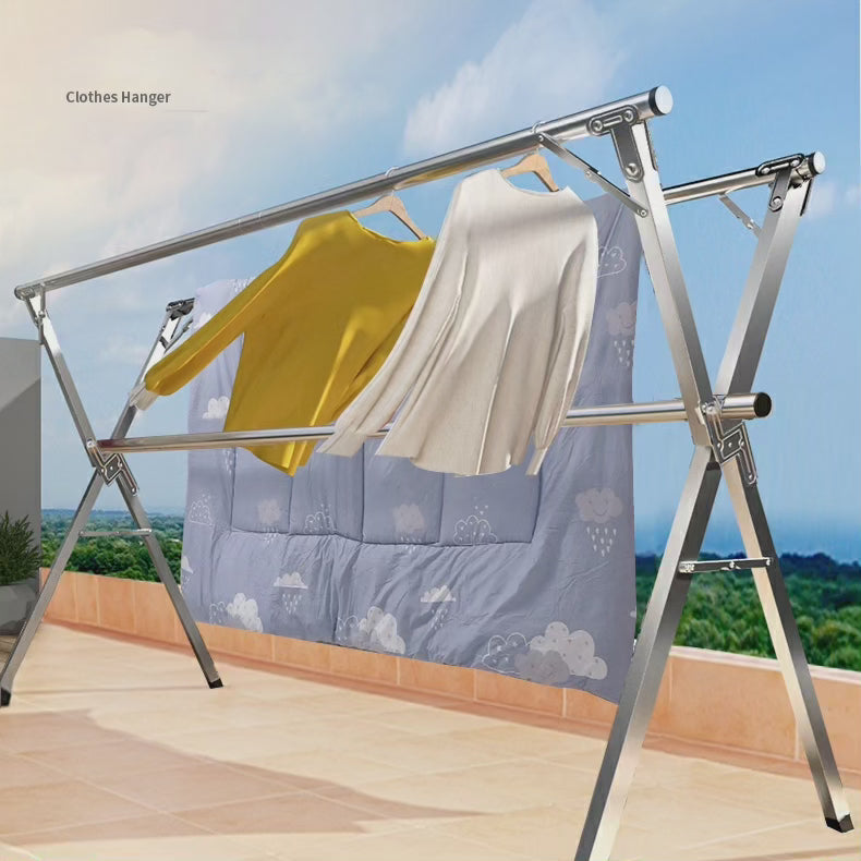 Junips | Stainless Steel Foldable Indoor/Balcony Clothes Rack Shelf