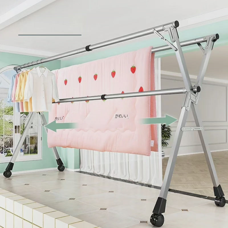 Junips | Stainless Steel Foldable Indoor/Balcony Clothes Rack Shelf