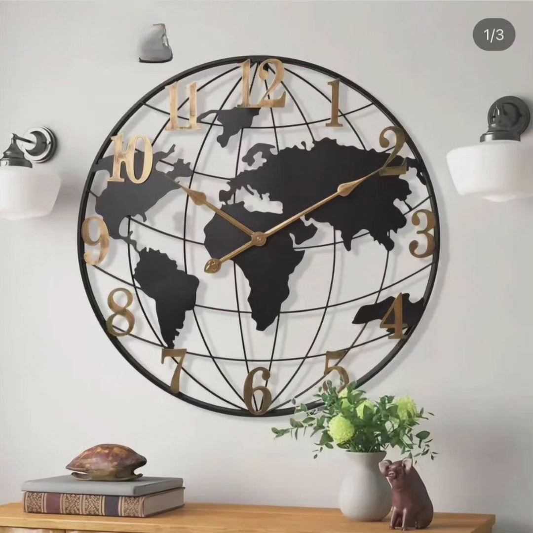 Junips | 60cm Large World Map Wall Clock