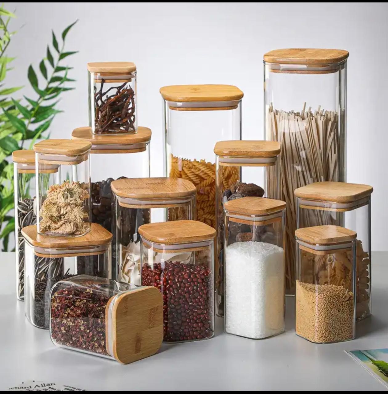 Junips | Square Bamboo Lid Glass Container
