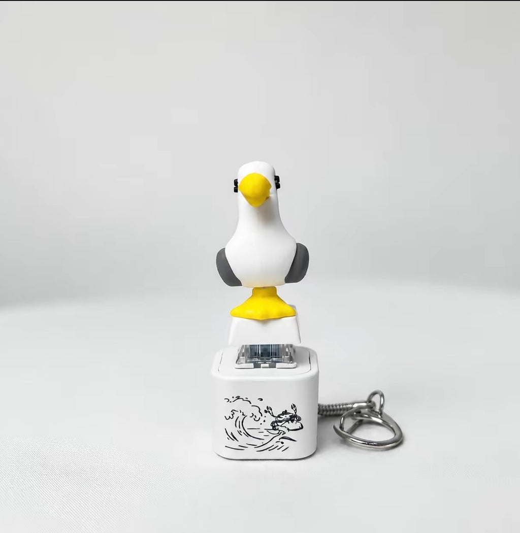 Seagull MINE! Button Keychain-Real Sound & LED Light, Funny Interactive Gift for Friends & Family