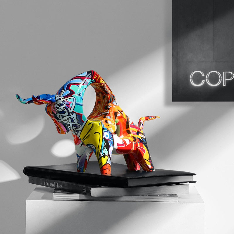 Junips | Art Colorful Bull Sculpture