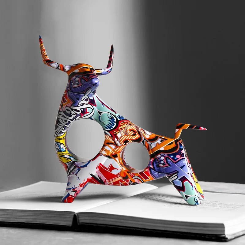 Junips | Art Colorful Bull Sculpture