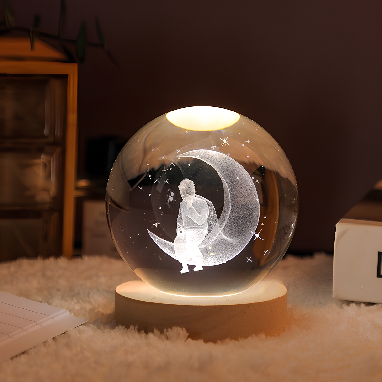 Junips | Luminous Crystal Ball LED Night Light Decor