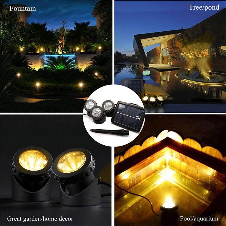 Junips | Two Heads LED Outdoor Waterproof Solar Underwater Spotlight Floodlight