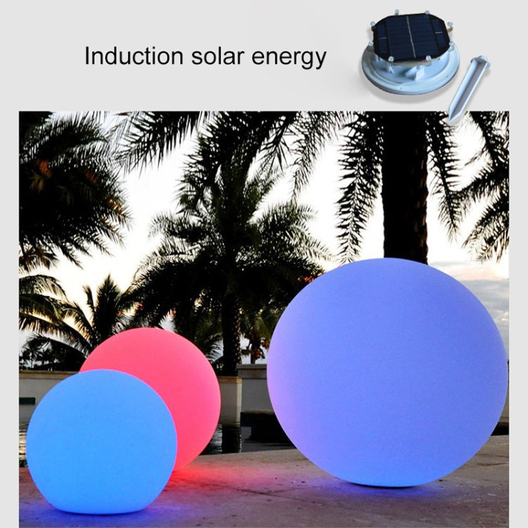 Junips | LEH-42321 40cm Round Ball Solar Power Lamp, Floating Garden Color Changing LED Light with 0.7W Monocrystalline Silicon Solar Panel & Remote Control (White)