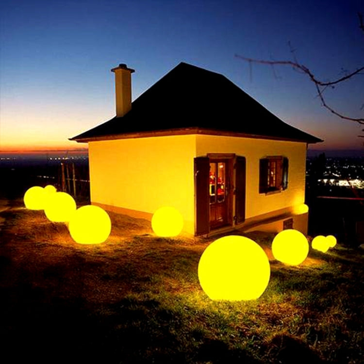 Junips | LEH-42321 40cm Round Ball Solar Power Lamp, Floating Garden Color Changing LED Light with 0.7W Monocrystalline Silicon Solar Panel & Remote Control (White)