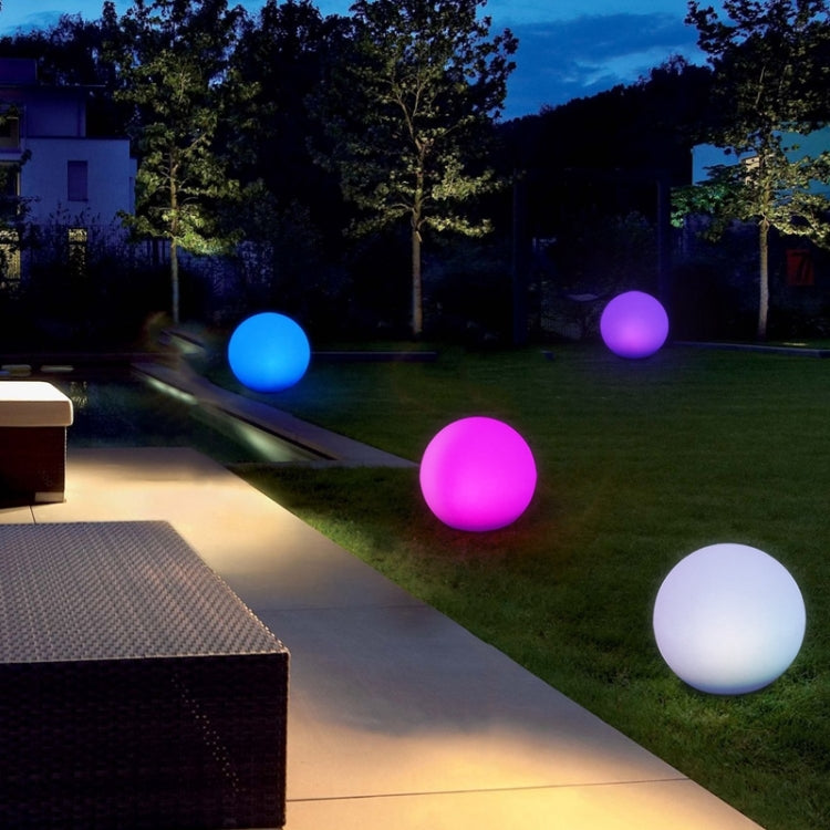 Junips | LEH-42321 40cm Round Ball Solar Power Lamp, Floating Garden Color Changing LED Light with 0.7W Monocrystalline Silicon Solar Panel & Remote Control (White)