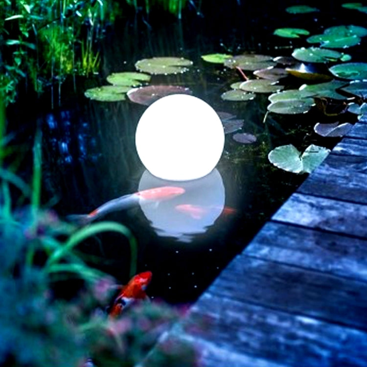 Junips | LEH-42321 40cm Round Ball Solar Power Lamp, Floating Garden Color Changing LED Light with 0.7W Monocrystalline Silicon Solar Panel & Remote Control (White)