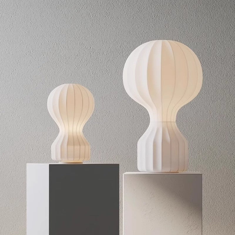 Junips | Wabi Sabi Table Lamp with Silk Shade – Minimalist LED Lamp for Living Rooms and Dining Rooms
