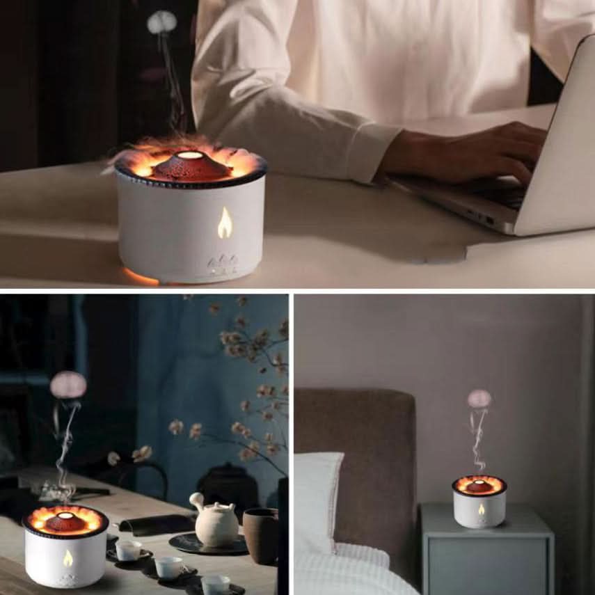 Junips | Aroma humidifier with flame effect & night light for relaxation & room fragrance