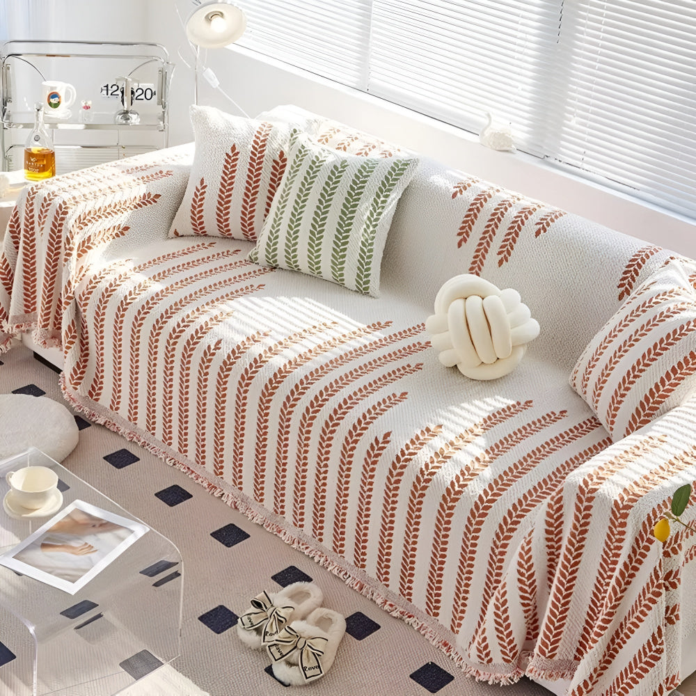 Junips | Leaf Fringed Lace Sofa Cover