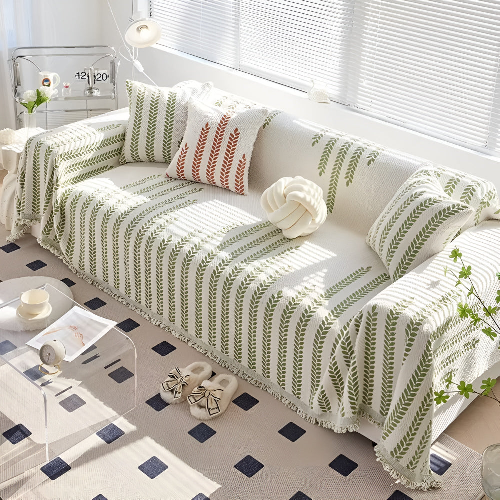 Junips | Leaf Fringed Lace Sofa Cover