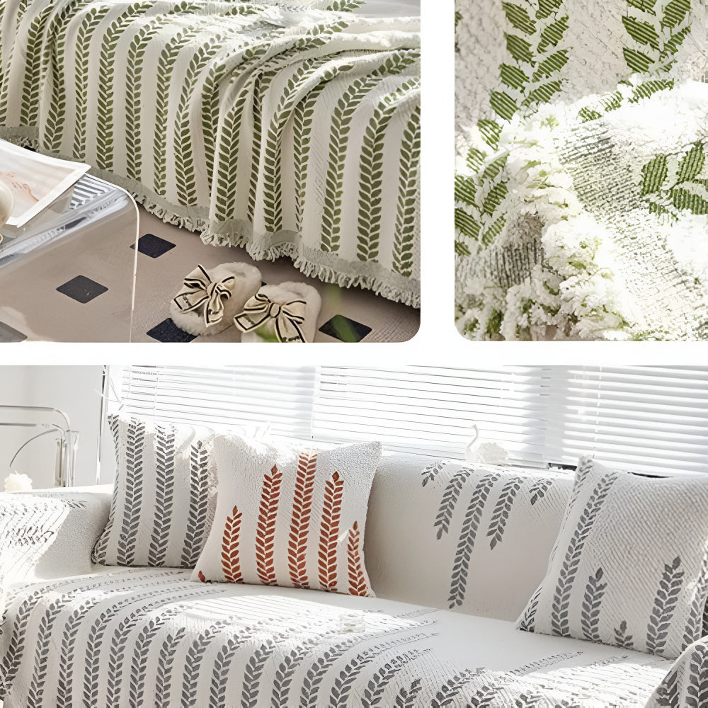 Junips | Leaf Fringed Lace Sofa Cover