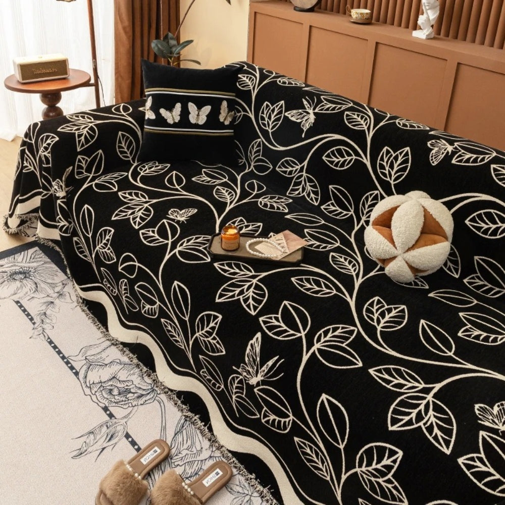 Junips | Leaf Inspired Luxury Chenille Sofa Cover