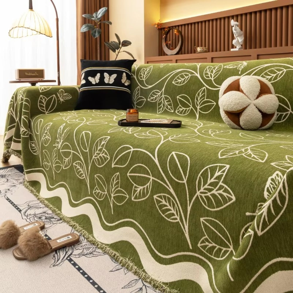 Junips | Leaf Inspired Luxury Chenille Sofa Cover