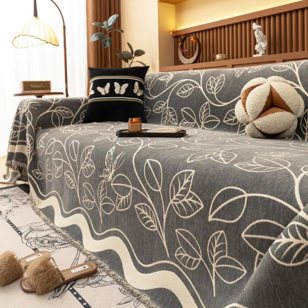 Junips | Leaf Inspired Luxury Chenille Sofa Cover