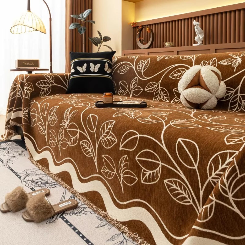 Junips | Leaf Inspired Luxury Chenille Sofa Cover