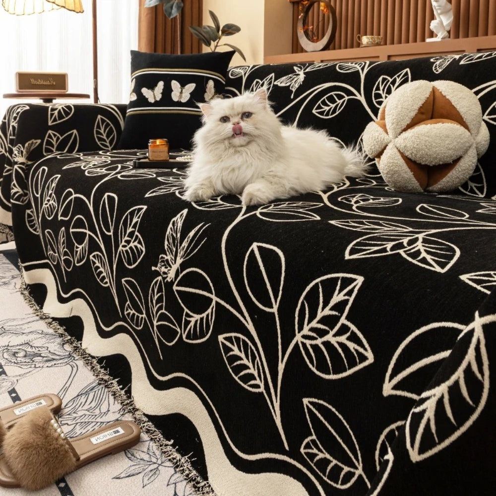 Junips | Leaf Inspired Luxury Chenille Sofa Cover