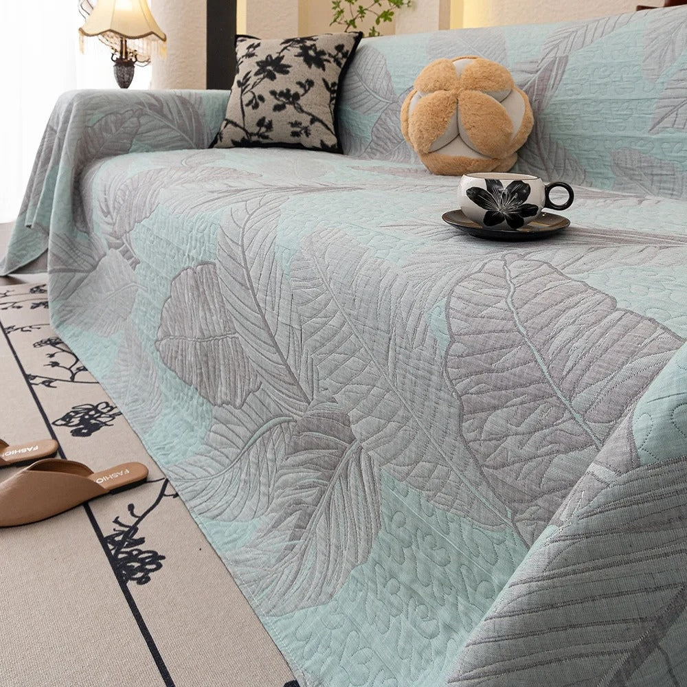 Junips | Leaf Pattern Gauze Sofa Cover