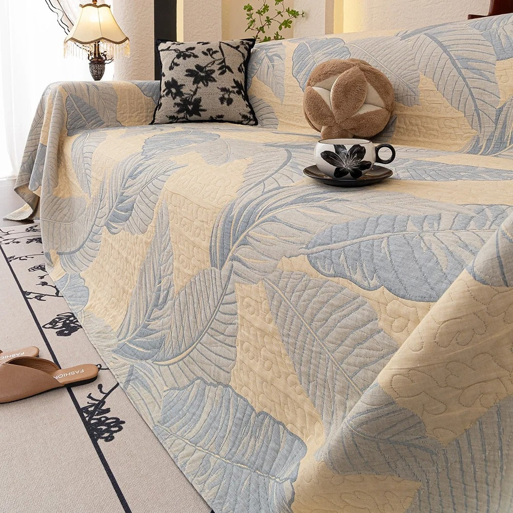 Junips | Leaf Pattern Gauze Sofa Cover