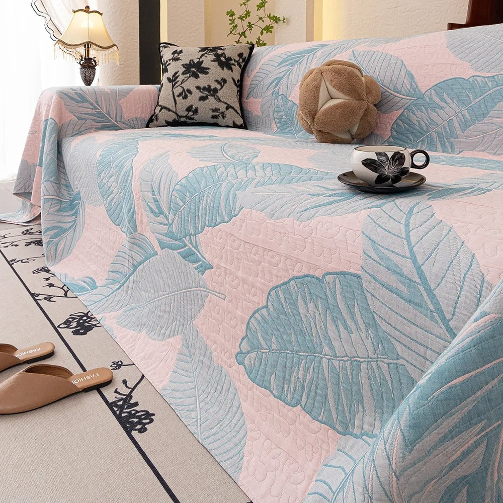 Junips | Leaf Pattern Gauze Sofa Cover