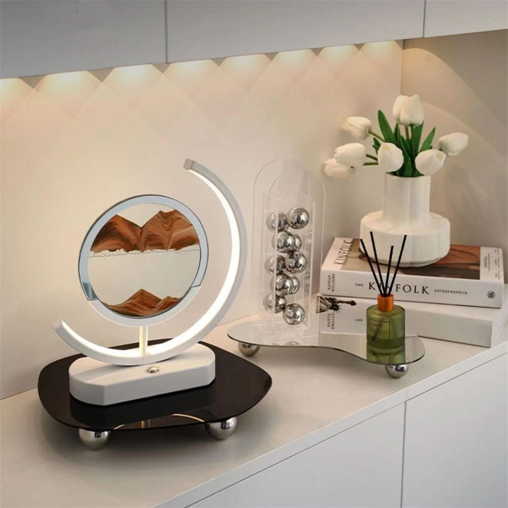 Junips | 3D LED Sand Art Table Lamp with USB Charging for Relaxing Ambiance