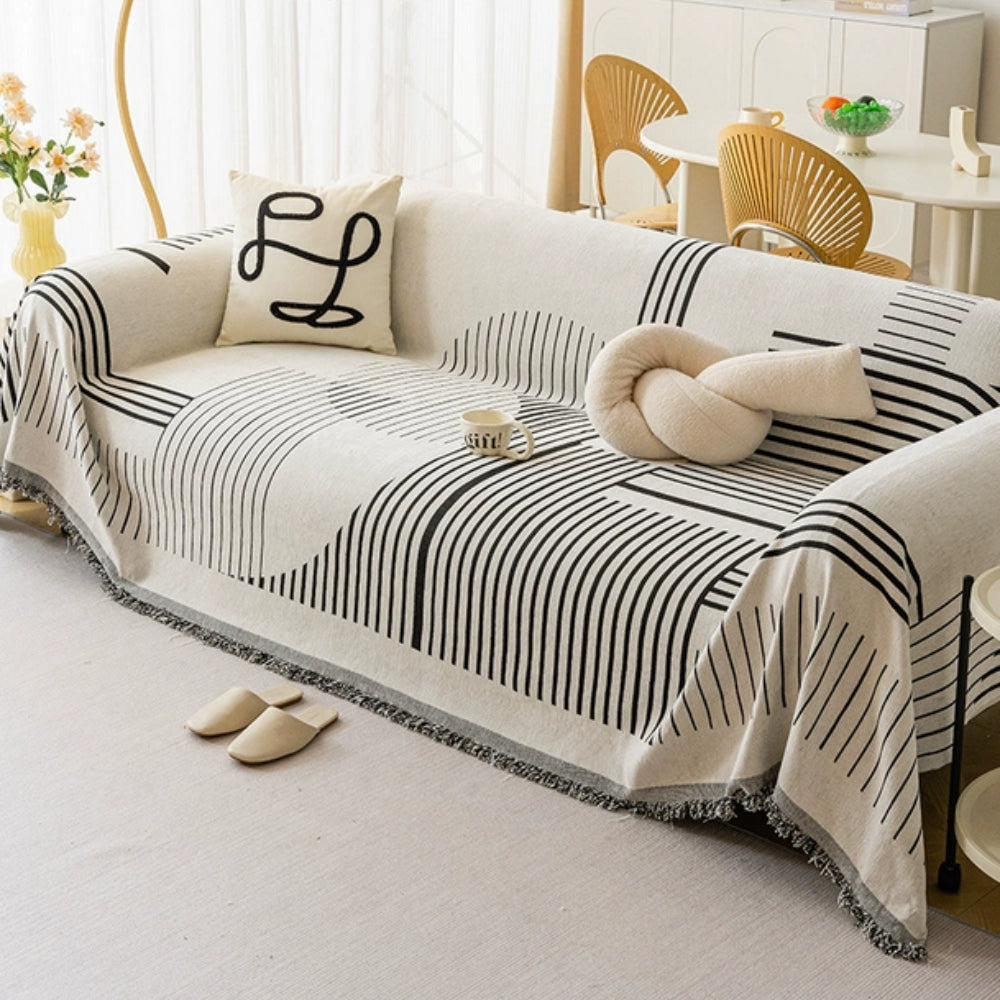 Junips | Luxurious Snowflake Chenille Sofa Cover