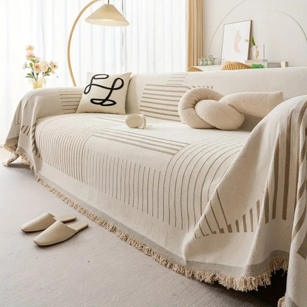 Junips | Luxurious Snowflake Chenille Sofa Cover