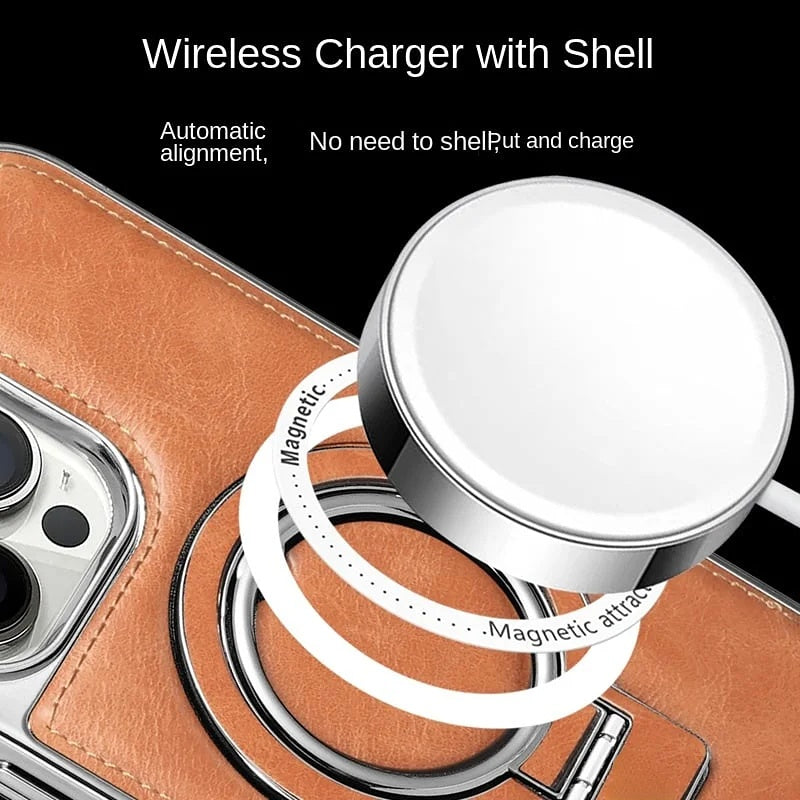 Junips | Luxury Leather Invisible Stand iPhone Case